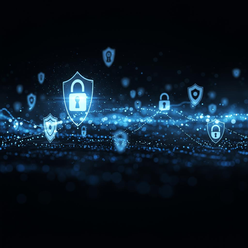 암호화된 환경에서 관리되는 온카스터디 분석자료와 안전한 데이터 교환 절차를 시각화한 화면