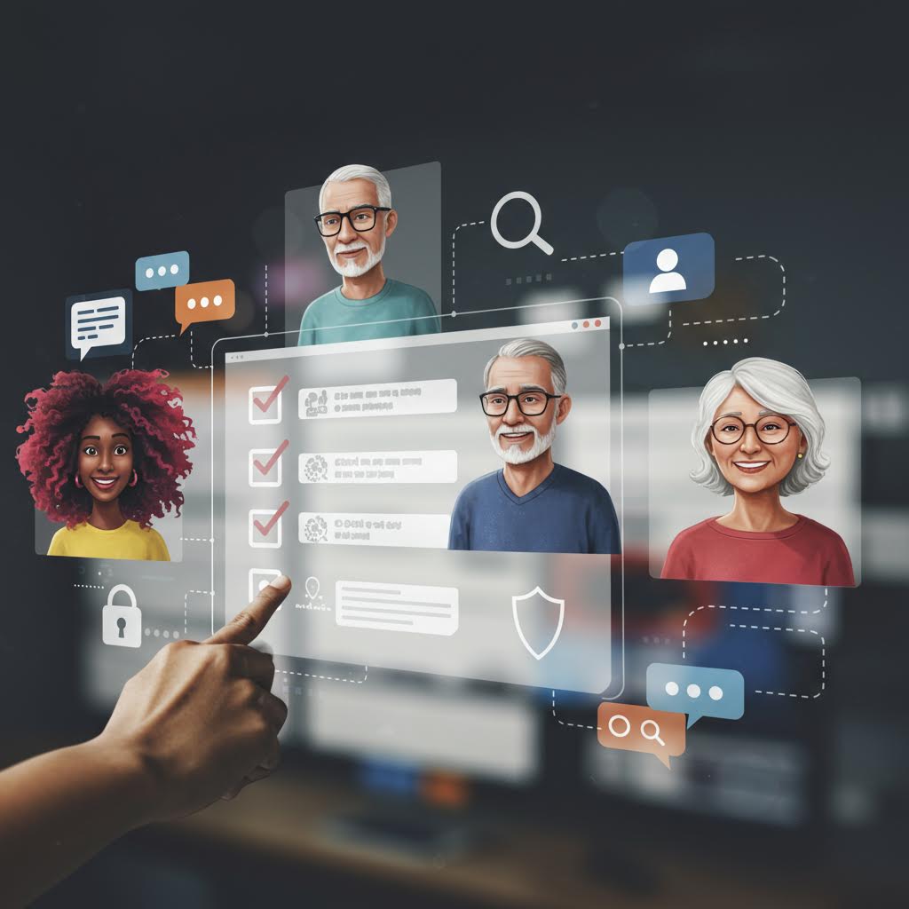 가상의 인물들이 패널에 나타난 장면은 온카스터디가 신뢰 검증을 실현하는 관리적 순간