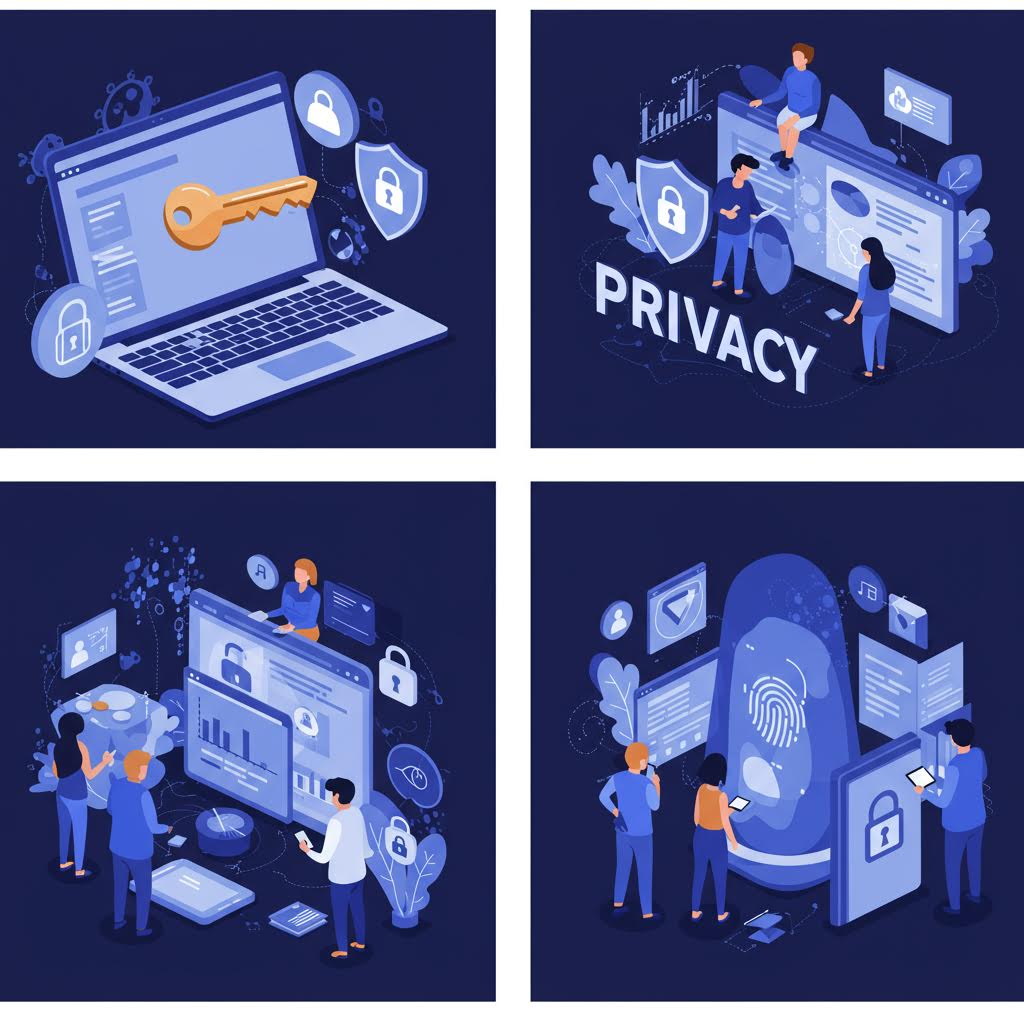 자물쇠와 키 아이콘이 강조된 그래픽이 온카스터디와 연결된 디지털 보안의 중요성을 드러내는 장면